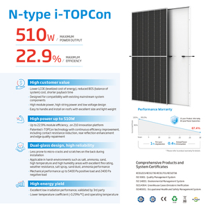 แผงโซลาร์เซลล์ชั้น1แผงโซล่าเซลล์ Trina Vertex monofacial กระจกคู่485W <span class=keywords><strong>500W</strong></span> 510W หลังคา - Product Image 2