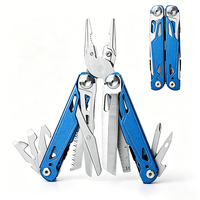 Outil pliant EDC en acier inoxydable de qualité supérieure, bleu, multi-outils avec étui en nylon, OEM pour le camping, le bricolage, les cadeaux
