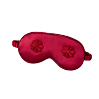Masque de sommeil en satin de soie brodé floral avec sangle élastique, respirant et doux, pour la méditation, la prévention des cernes et l'obscurcissement