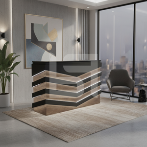 Mostrador de Recepción Moderno y Lujoso de Madera Sólida Ajustable para Uso Comercial en Hoteles, Centros Comerciales, Oficinas, Talleres y Más - Product Image 3