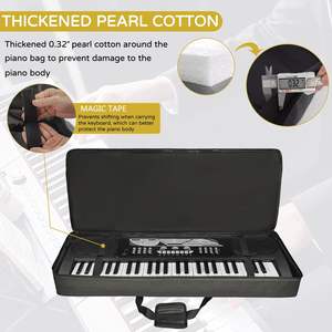 Muestra gratis 61 funda para teclado, funda para teclado con correas ajustables y 6 bolsillos para accesorios de teclado - Product Image 4