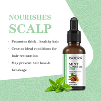 Minyak Esensial Pertumbuhan Rambut Peppermint Mint Sweet Almond Private Label, Cold Press, Menutrisi Perawatan Kulit Kepala untuk Rambut Kering dan Rusak