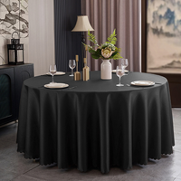Nappe ronde en satin double face à bords festonnés de 120 pouces, prête à être expédiée, 260 GSM, épaisse, pour mariage et hôtel