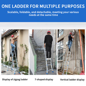 Échelle Pliante Noire Portable en Aluminium pour Peinture, Échelle Pliable Polyvalente en Aluminium - Product Image 5