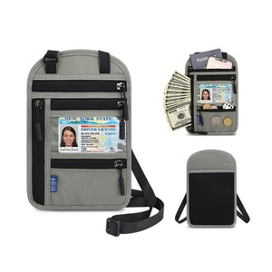 Porte-passeport personnalisé anti-RFID, sac de voyage pour argent et cartes, sacoche de protection pour documents à suspendre au cou - Product Image 6