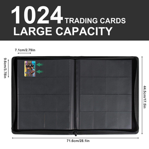 YY Premium 1024 Pocket Trading Card <b>Binder</b> 16 Pocket Side Loading Card Album <b>Folder</b> with Label Design - Product Image 1