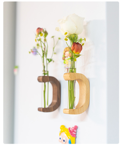 <span class=keywords><strong>Vase</strong></span> de propagation magnétique en verre, pot de fleurs en hêtre et noyer, système hydroponique, décoration moderne et minimaliste pour la maison, écologique, Pioneera - Product Image 5