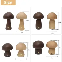 Setas de madera Interruptor táctil Dormitorio Lámpara de mesita de noche Nogal Madera de haya Cálido Luz de escritorio regulable Luz de noche