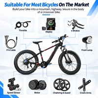 Kit de conversion de moteur central pour vélo électrique 36V 48V 500W 350W 250W pour VTT et vélo de ville, livraison gratuite depuis les entrepôts US et UE
