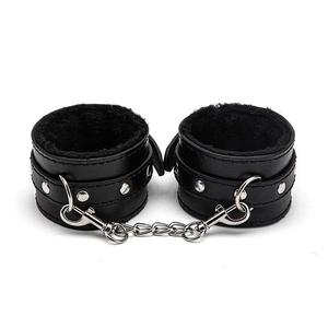 Ensemble de bondage BDSM sexy, menottes, ensemble de bondage SM, chaînes de pieds pour femmes, boucle croisée en peluche, ensemble de 3 pièces, entraînement à la masturbation - Product Image 5