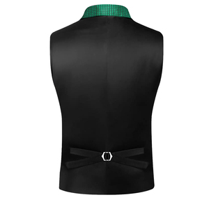 Conjunto <span class=keywords><strong>de</strong></span> <span class=keywords><strong>Chaleco</strong></span> y Corbata Victoriano, Verde a Cuadros, Poliéster, <span class=keywords><strong>Chaleco</strong></span> Gótico sin Mangas, Chaqueta para Hombre, Boda, Fiesta, Esmoquin, Cierre <span class=keywords><strong>de</strong></span> un Solo Botón - Product Image 4