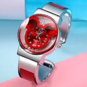 2024 Children's Cartoon Mickey Watch With Double Hollowed-out Cute Kids Watches Student Quartz Watch