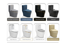 Ensemble de sanitaires en céramique à prix de gros : WC, lavabo sur colonne et toilettes deux pièces pour salle de bain