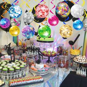 18 pezzi 4D Disco riflettente musica specchio palla palloncini per bambini decorazioni per feste di compleanno con altre forniture per feste - Product Image 3