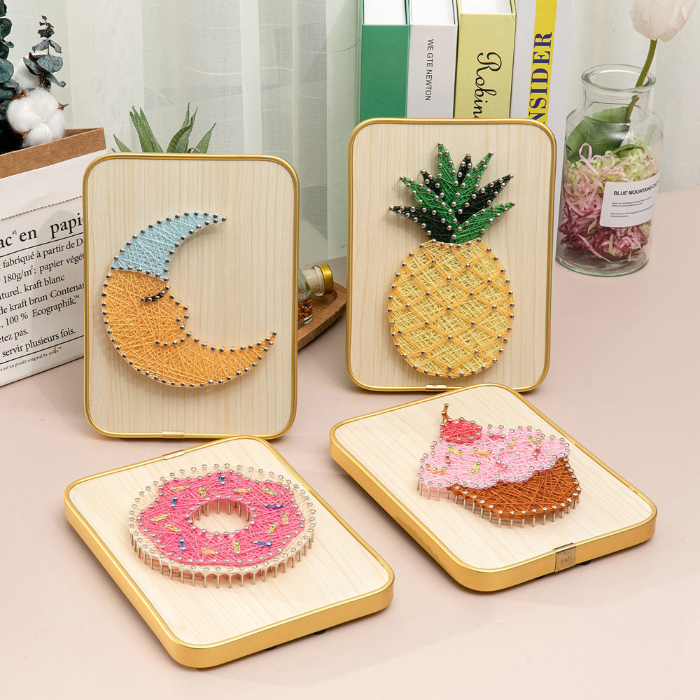 DIY Animais Frutas Arco-íris Decoração de Casa Kits de Artesanato de Cordas Pintura