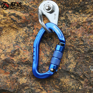Mosquetón Xinda con Bloqueo Automático, de Aleación de Aluminio Azul, para Escalada, Montañismo, Espeleología, Gancho de Seguridad - Product Image 1