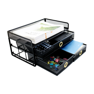 Organizzatore da <span class=keywords><strong>Scrivania</strong></span> in Rete Metallica Nera <span class=keywords><strong>per</strong></span> Ufficio e Casa, <span class=keywords><strong>Portadocumenti</strong></span> e Portapenne - Product Image 3