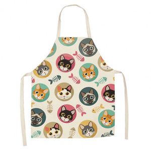 Delantal de Cocina con Estampado de Gato de Dibujos Animados, Delantales sin Mangas de Algodón y Lino para Hombres y Mujeres, Herramientas de Limpieza del Hogar - Product Image 5