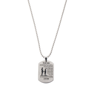 New Arrival Fashion Hot Sale Custom Stainless Steel Engrave Daughter <strong>Son</strong> Necklace <strong>From</strong> <strong>Mother</strong> Father <strong>Gift</strong> - Product Image 5