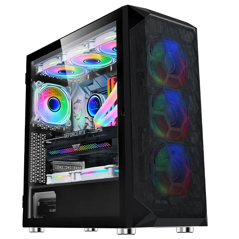 SNOWMAN Neues Design E-ATX Gehäuse PC Multi-Lüfter Unterstützung Gaming Chassis Mesh Design Computer Gaming PC-Gehäuse