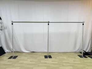 <span class=keywords><strong>Kit</strong></span> de drapage réglable pour fond de scène avec support en métal, sacs de transport robustes, barres transversales doubles rondes et carrées - Product Image 3