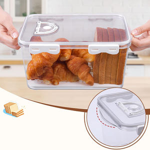 Controsoffitto in plastica a tenuta stagna tempo di registrazione cibo pane contenitore scatola per il pane con coperchio e maniglia - Product Image 2