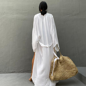 2025 donna allenta il Cardigan intero <span class=keywords><strong>lungo</strong></span> in Rayon <span class=keywords><strong>Pareo</strong></span> per la protezione solare da spiaggia per le vacanze al mare costume da bagno Bikini - Product Image 3