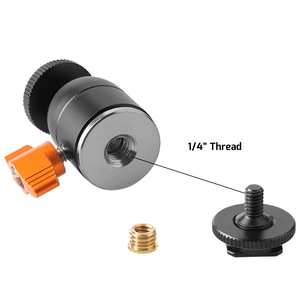 E-IMAGE EI-A08 360 độ Chất lượng cao phổ máy ảnh bóng đầu với 1/4 "vít gắn kết, Hot Giày Adapter - Product Image 4