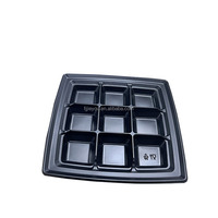 Boîte d'emballage en plastique jetable Sushi Clear Llid Récipient alimentaire pour emballage de gâteau avec 9 compartiments.