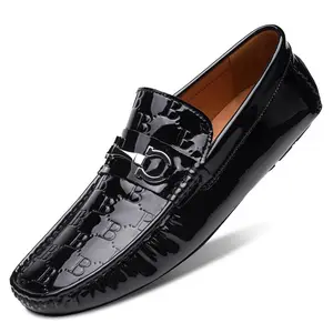 YIHE MD-019 hochwertiges italienisches Originalkleid Loafers für Herren lässig modisch Sommer Lederschuhe solides Muster