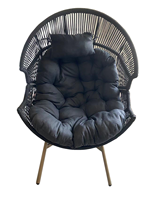Fauteuil suspendu double œuf avec logo personnalisé - Nouveau modèle en acier et rotin synthétique, mobilier de jardin, design tendance