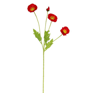 Fleurs de pavot artificielles, bouquet de fleurs en soie, décoration de mariage, arrangement floral à tige unique - Product Image 3