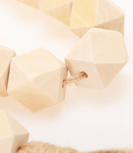 Guirlande de perles en bois de pays rustique hexagone de 150cm pour décor de ferme - Product Image 2