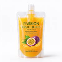 Pochette transparente à bec verseur pour jus de fruit de la passion avec bouchon à vis pour boissons froides et smoothies