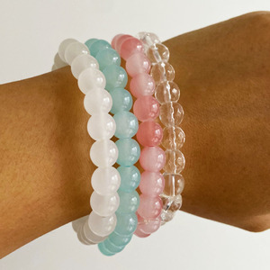 Pulsera de cuentas de <span class=keywords><strong>cristal</strong></span> de Mar hecha a mano de moda, joyería playera para niñas, niños, niñas y madres adultas - Product Image 1