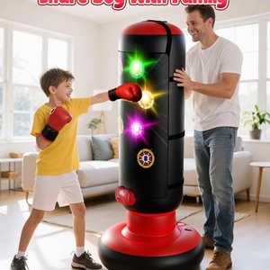 Ensemble de boxe pour enfants, sac de frappe, musique légère avec points, 4 modes de jeu, gants gonflables, cadeau d'anniversaire pour garçons de 4 à 12 ans - Product Image 3