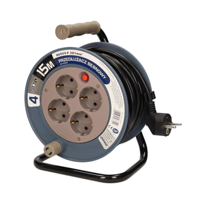 Support enrouleur de câble rétractable portable personnalisé 25m/<span class=keywords><strong>50m</strong></span> IP20 type européen <span class=keywords><strong>rallonge</strong></span> d'alimentation CA à usage intensif 6 pour appareils ménagers - Product Image 1
