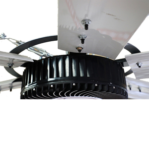 พัดลมเพดานอุตสาหกรรม HVLS สีขาวมินิมอล ใบพัดอลูมิเนียม 6 ใบ เงียบพิเศษ ประหยัดพลังงาน ดีไซน์เรขาคณิต - Product Image 3