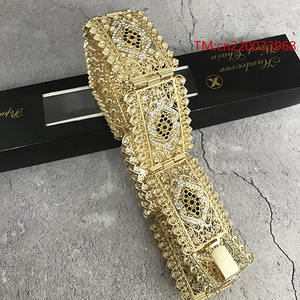 Nouvelle Arrivée <span class=keywords><strong>Ceinture</strong></span> Robe <span class=keywords><strong>Caftan</strong></span> Chic Marocain avec Strass Verts et Rouges, <span class=keywords><strong>Ceinture</strong></span> Bijou de Mariage pour Femmes - Product Image 4