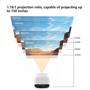 Projecteur de cinéma domestique Google TV 1080P HD <span class=keywords><strong>Q7</strong></span> ultra avec écran LCD de 5 pouces, Android 9, lampe LED 1300 lumens - Product Image 4