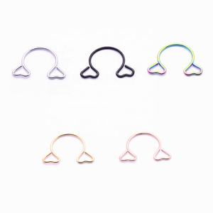 Anneau de sein réglable en acier inoxydable, sans perçage, anneaux de tétons pour femmes, faux <span class=keywords><strong>piercing</strong></span> de papille, bijoux - Product Image 2