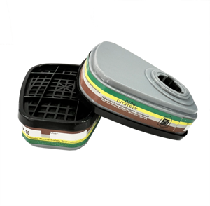 Masque respiratoire intégral avec cartouches filtrantes pour vapeurs organiques, réutilisable, en silicone, pour utilisation dans la production chimique - Product Image 3