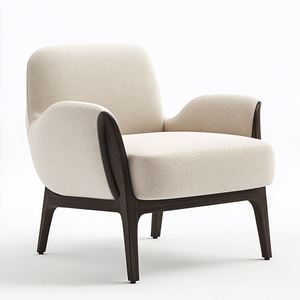 Sillón Moderno de Tela Bouclé Blanca, Ecológico e Impermeable para Sala de Estar, Dormitorio, Villa, Comedor, Apartamento, Hotel - Product Image 1