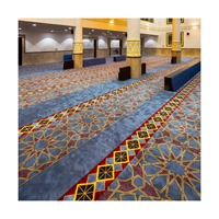 Tapis de prière musulman en rouleau pour mosquée, résistant au feu, en PP, à poils ras, écologique, personnalisé, tufté, de mur à mur, vente en gros