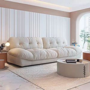 इतालवी लक्जरी Livingroom सोफे साबर कपड़े असबाबवाला गुच्छेदार आधुनिक <span class=keywords><strong>3</strong></span> तीन सीटों वाले सोफे Settee सोफे - Product Image 1