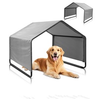 Moderne extra grote hondentent voor honden & katten, waterdichte schuilplaats met grondspijker, grijs zon- en regenhoes