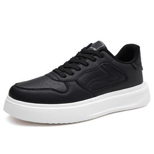 Sneakers da Uomo alla Moda in Pelle Nera e Bianca, <span class=keywords><strong>Scarpe</strong></span> Casual per Uso Quotidiano, Calzature Traspiranti Versatili con Suola Bassa - Product Image 1