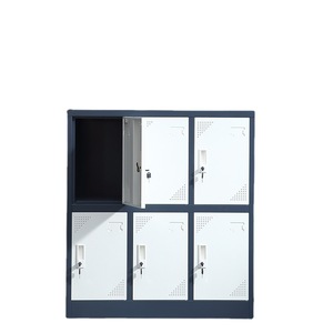 Armarios de Almacenamiento para Oficina, Gabinete Metálico Azul de 9 Puertas con Cajones, Tipo Vertical, Diseño Minimalista para Uso de Empleados - Product Image 4