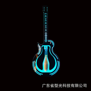 Elegante Soporte para Botellas de Vino con Forma de Guitarra, Iluminación LED, Decoración para Bar, KTV y Fiestas - Product Image 3