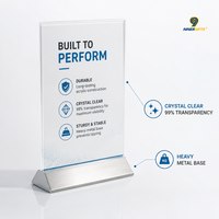 Support de menu en acrylique transparent pour restaurant avec code QR